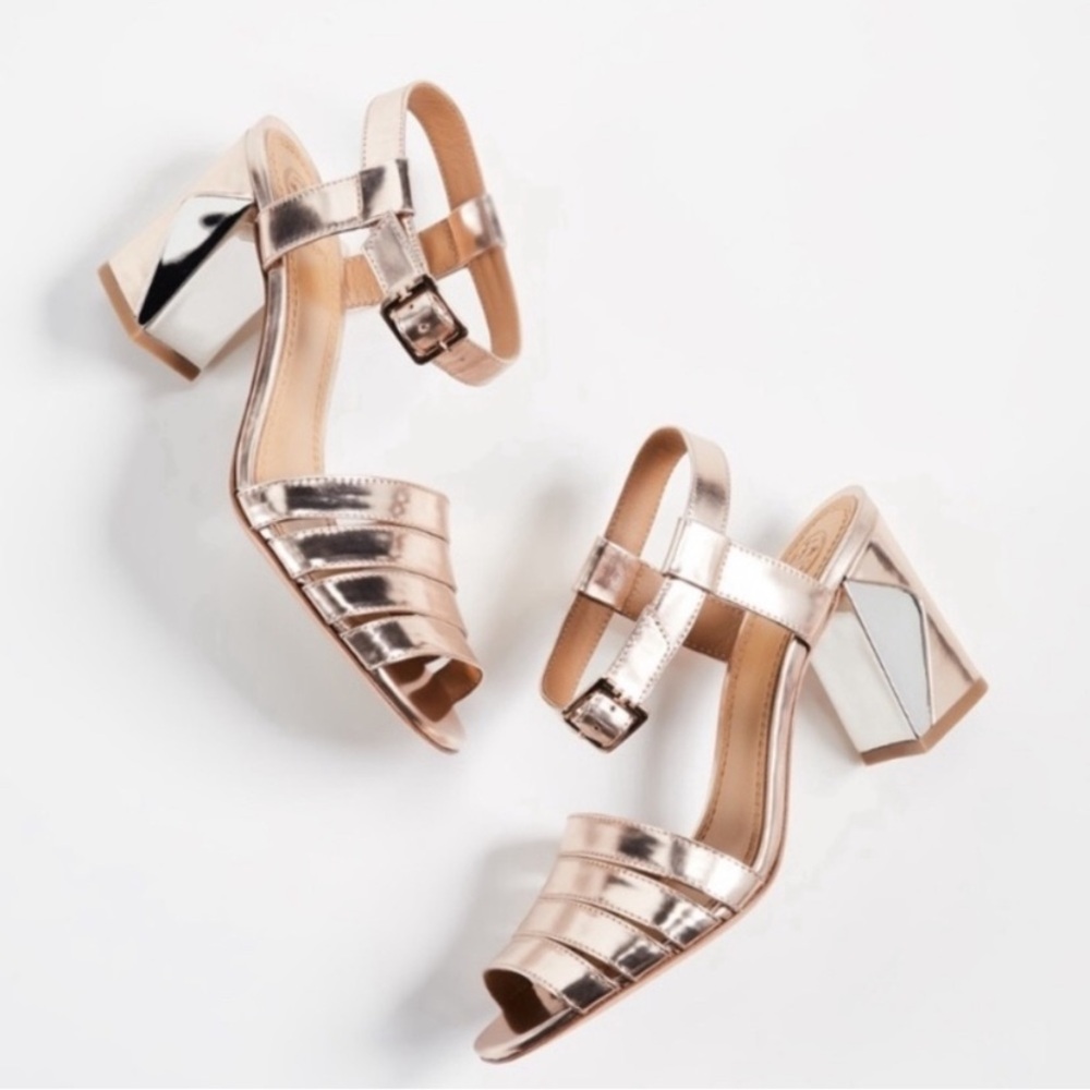 Tory Burch Bellman Rose Gold Heel Sandals